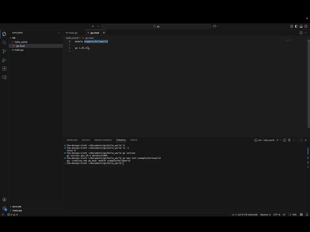 HELLO WORLD in Golang