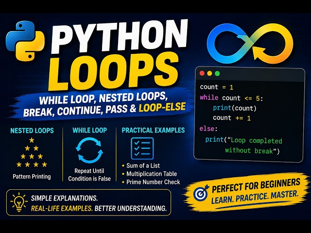 While Loop in Python for Beginners | Complete Guide with Examples | DAY 28