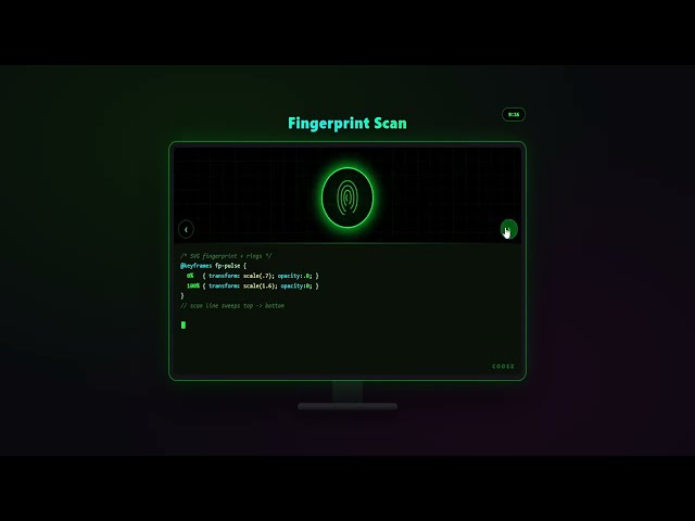 5 HACKER UI Secrets Vol.2 — Fingerprint, Bomb, Matrix Rain | CSS + JS ($5)