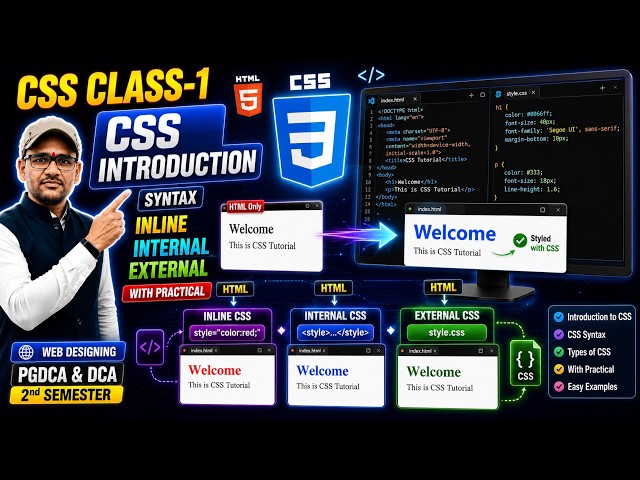 Web Designing Class-1 | CSS Complete Introduction | PGDCA & DCA 2nd Semester