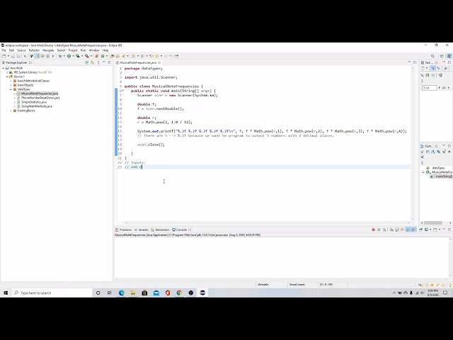 Java Lab: Musical Note Frequencies