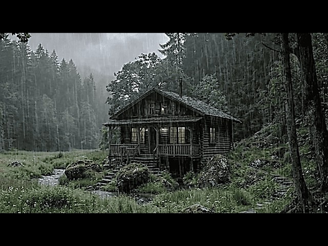 Rain Falling on a Secluded Forest Cabin 🌧️ Deep Sleep & Insomnia Relief (No Music)