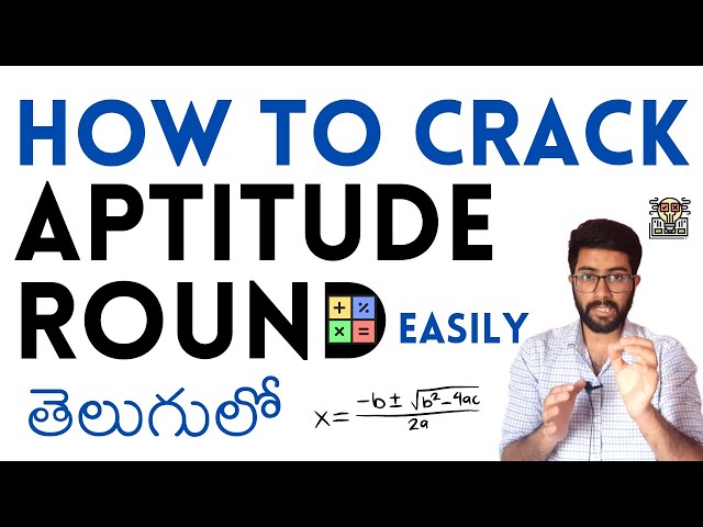 How to Crack Aptitude Round in Telugu | Aptitude Test Preparation | Vamsi Bhavani
