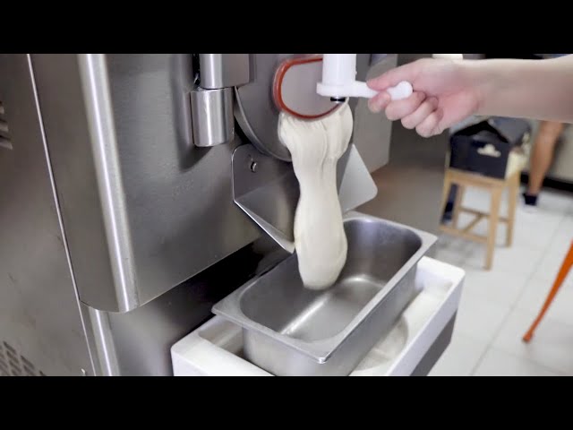 The making of Artisan Gelato Ice Cream with Professional Machines