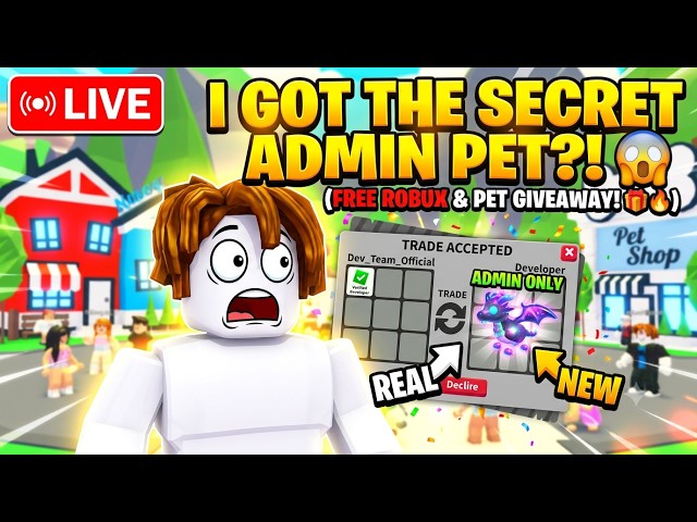 🚨 [LIVE] ADOPT ME DEV JUST GAVE ME THE SECRET ADMIN PET?! 😱 (FREE ROBUX & PET GIVEAWAY!) 🎁🔥