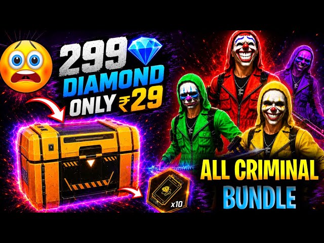 ₹29 Airdrop 299 Diamond Tricks 🤑 | All Criminal Bundle In 299 Diamond Only 😨