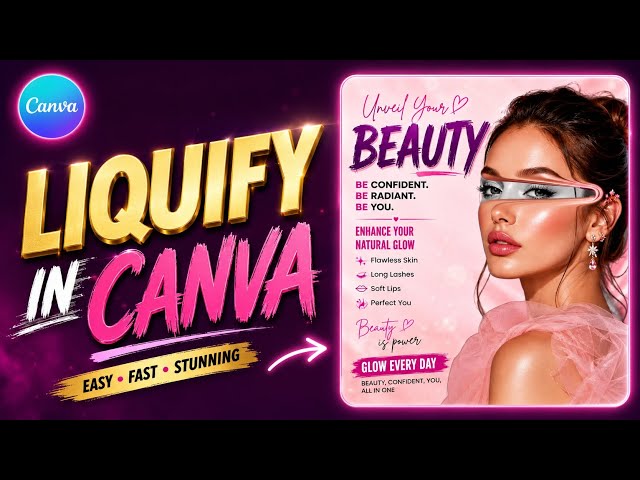 Liquify Effect | CANVA Tutorial | Poster Design tutorial 
