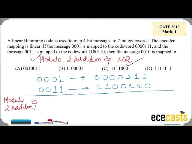 GATE 2019 Digital Electronics Hamming Code #ece #digitalelectronics #gate2019 #hamming