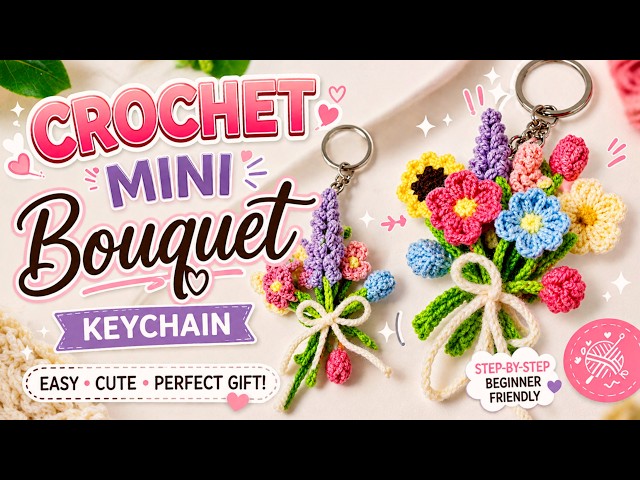 Crochet Mini Bouquet Tutorial 🌸 | Easy Handmade Flower Bouquet for Beginners