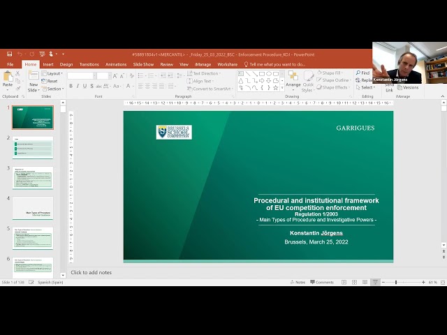 Module 8  The Procedural and Institutional Framework of EU Competition Enforcement Session 2