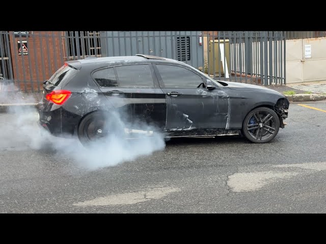 Part 1 of DRIVING MY CRASHED DAMGED BMW F20 M135i FOR THE FIRST TIME IN 7 MONTHS | BURNOUT