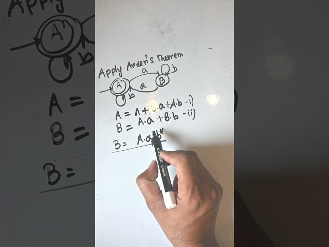 Arden’s Theorem Application Step by Step | Solved Example | Automata Theory #shorts