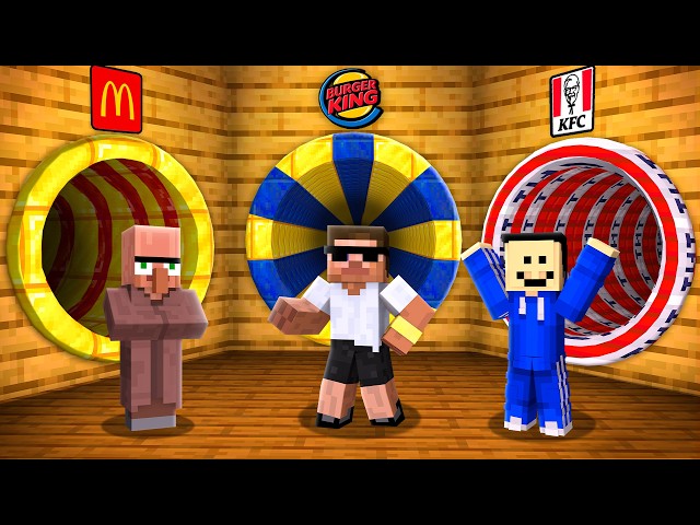 Carry vs Doorbin vs Noobdi: FASTFOOD TUNNEL BATTLE in Minecraft..