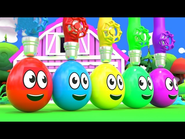 Learning Colors and Numbers Songs | Colorful Eggs on the Farm | Nursery Rhymes & Kids Songs