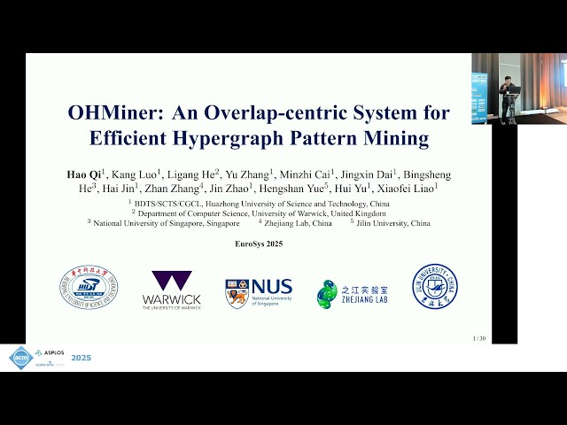 EUROSYS '25 | OHMiner: An Overlap-centric System for Efficient Hypergraph Pattern Mining