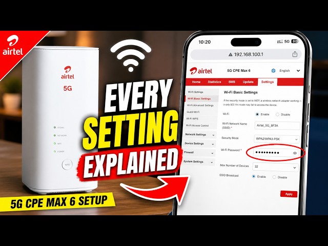 Complete Airtel 5G CPE MAX 6 Setup & Full Interface Walkthrough (Every Menu Explained)