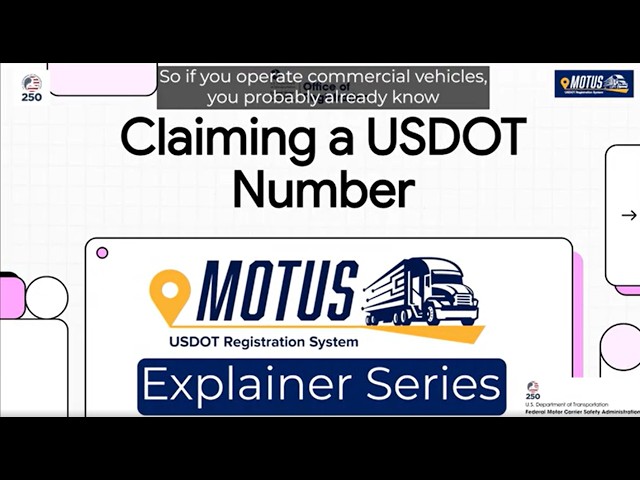 How to Claim a USDOT Number | Motus Explainer Series
