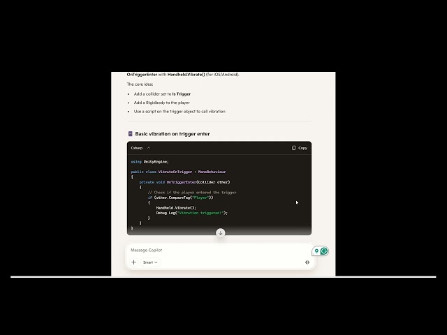 Make a mobile device vibrate in Unity C#