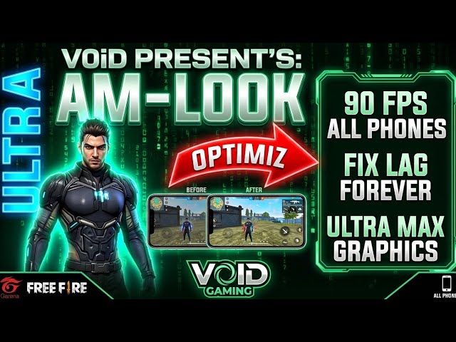 ​🔥 FREE FIRE AM-LOOK mobile & 90 FPS LAG FIX GUIDE! 🔥