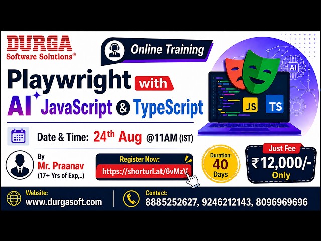 Playwright with AI JavaScript & TypeScript Online Training @ DURGASOFT