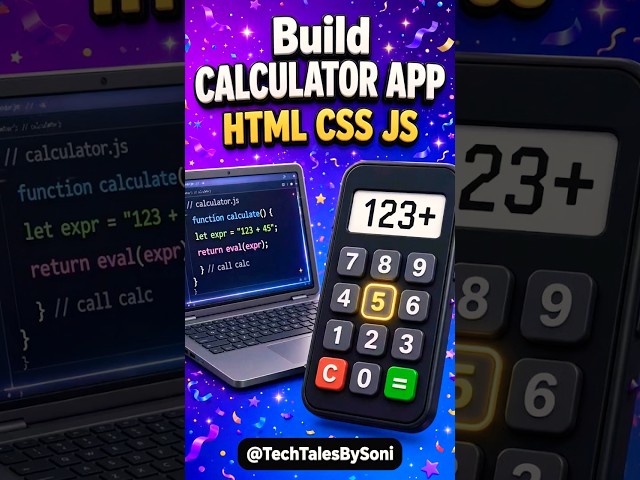 How to Make a Calculator Using HTML, CSS & JavaScript 🧮 | #Shorts