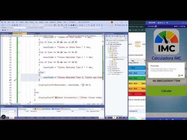 EJERCICIOS 11 Y 12IF/ELSE 🔀 IMC ⚖️ JSON 🌐 GRID 🟦 SCROLLVIEW 📜 HTTP 🌍 GET📥 SET📤 CLASE 🏷️ DATABINDING