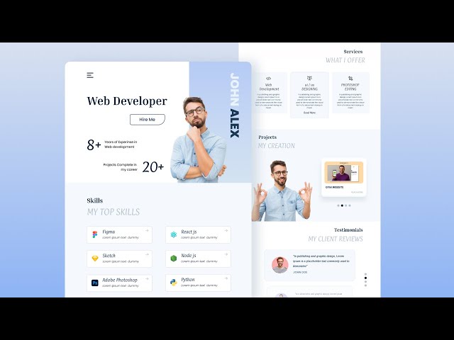 React JS || Portfolio Web Design || Step-by-Step Tutorial