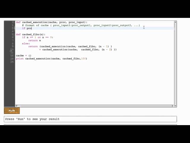 Memoization Solution - Intro to Computer Science