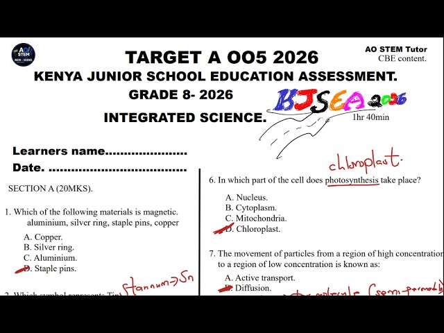 TARGET A 05 Integrated Science Grade 8 | Full Marking Scheme Explained | CBC Revision 2026
