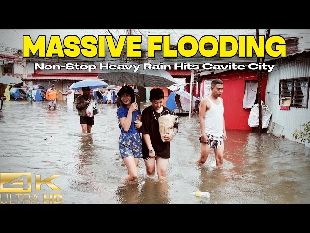 Shocking Massive Floods & Heavy Rain Hits Cavite City Philippines [4K] 🇵🇭