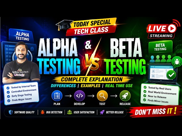 Alpha Testing vs Beta Testing Explained | Software Testing LIVE 🔥 | Kaashiv infotech Reviews