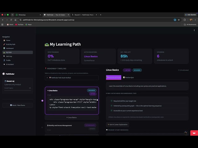PathMind AI | AI-Powered Personalized Learning Path Recommender | HCL Tech Prototype 2026