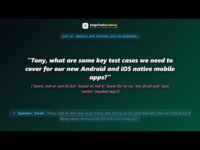 🚀 Day 54 - Mobile App Testing (iOS vs Android) | English for QA & Testing Professionals