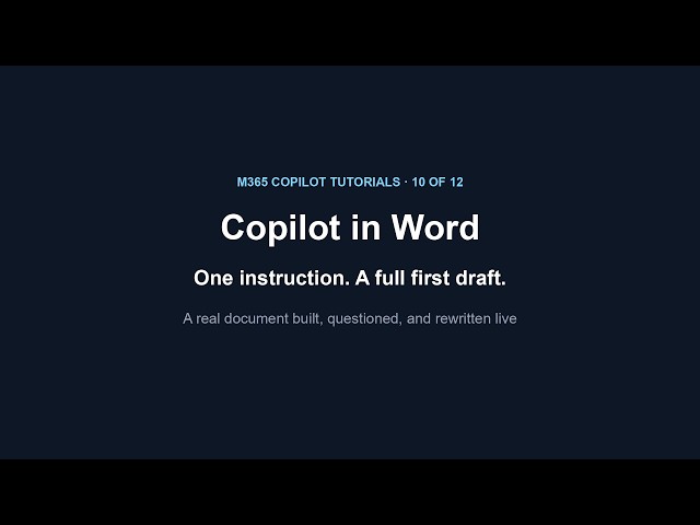 Microsoft Copilot in Word Tutorial: One Prompt to a Full First Draft