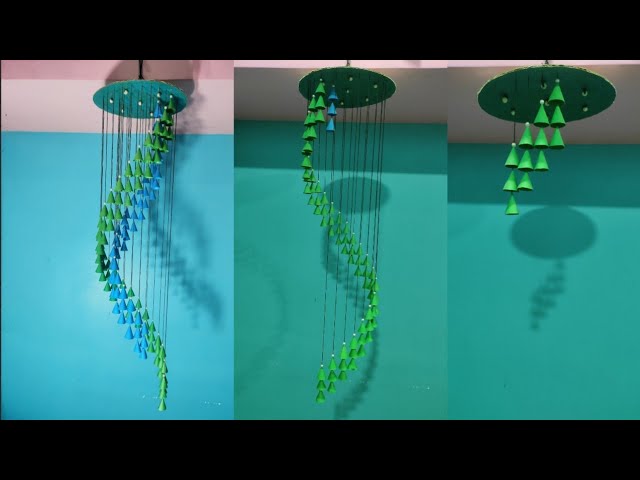 DIY Paper Jhumar / Paper Jharbati Making / How To Make Paper Wind Chime / Home Decoration Ideas