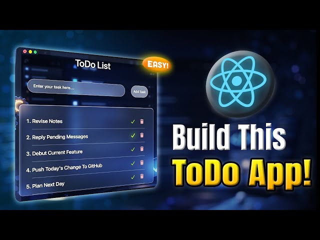 Build a Modern React ToDo App from Scratch | Clean UI + Real React Logic ⚛️