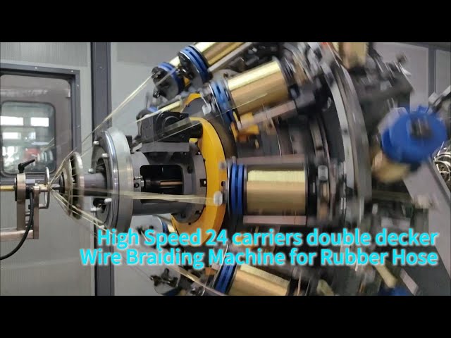 High speed 24 carriers double decker wire braiding machine for rubber hose #braidingmachine