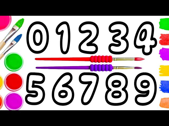0123 Number Count // Drawing & Coloring Number Counting 1 to 10 Step by Step for Beginners //0123456