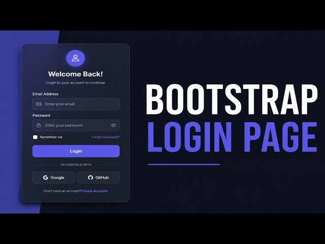 Build a Modern Login Page with Bootstrap 5 | Responsive Login Form UI Design