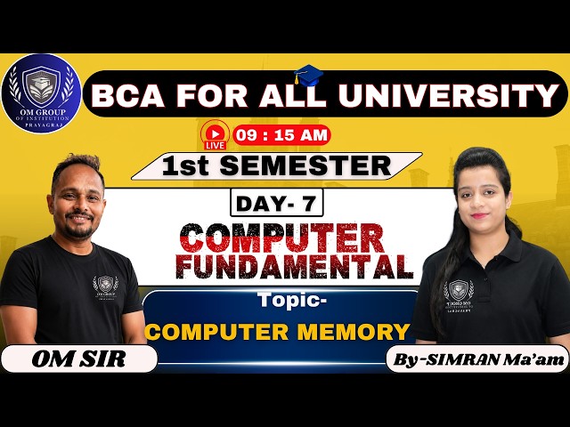 🎓 BCA 1st Semester | Computer Memory Explained in Hindi | Computer Fundamentals Day 7