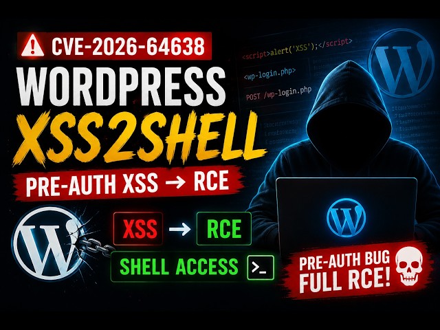 CVE-2026-64638 PoC: WordPress XSS2Shell — Pre-Auth XSS → RCE | Full Exploitation Demo