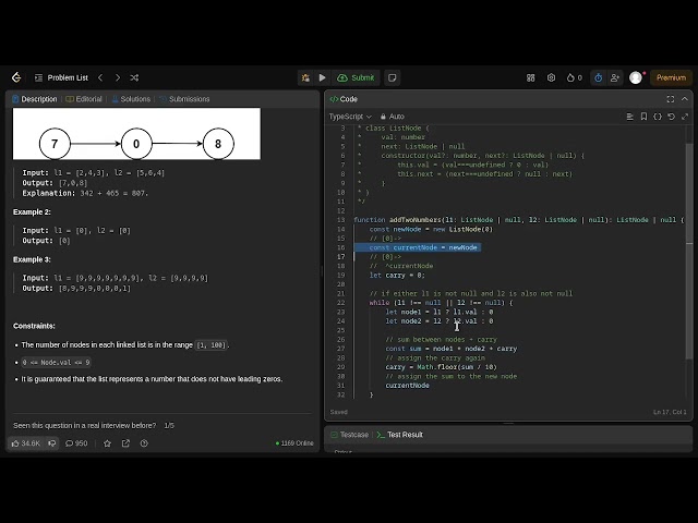 [1] LeetCode: Add Two Numbers | Step-by-Step Solution