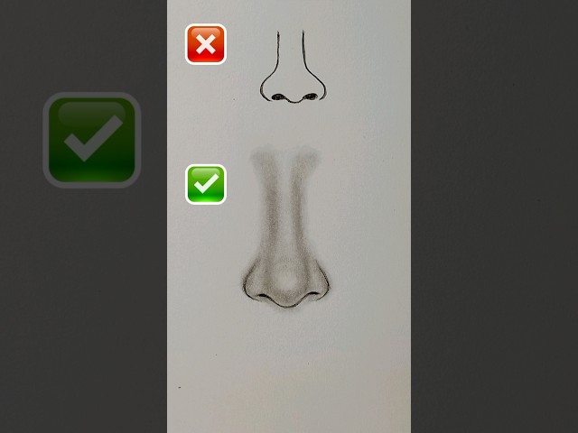 Nose Drawing Tutorial 👃 ✨ #ArtTutorial #PencilDrawing #Sketch