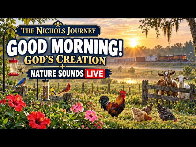 🔴 LIVE: Good Morning, God’s Creation! | Sunrise, Birds, Chickens, Goats & Train Horns