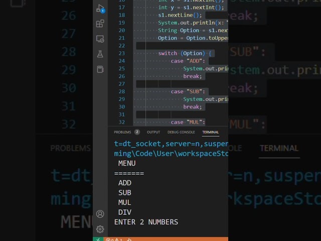 DAY 18 || Menu driven program for arithmetic operations with switch case || #shorts #short #viral