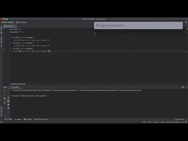 If statements using Python in PyCharm
