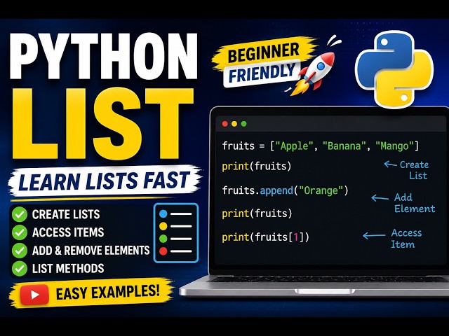 Python List in 5 Minutes | Python List Tutorial for Beginners 🚀
