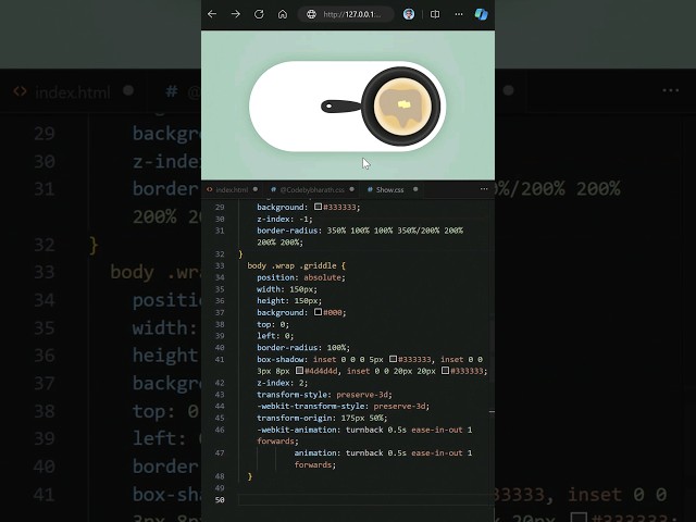 Day 028 - 😍Micro css pancake toggle button animation #coding #webdevelopment #css #html #programador