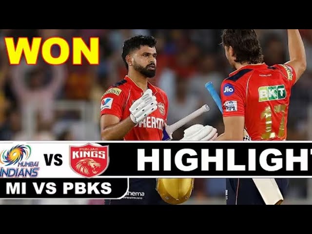 Mumbai Indian vs punjab kings 2026 highlights 