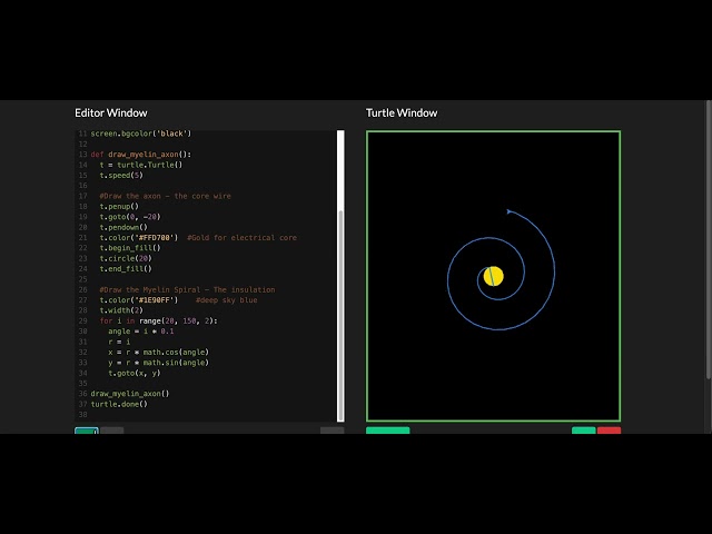The Myelin Sheath #python #turtle #programming #learning #growing
